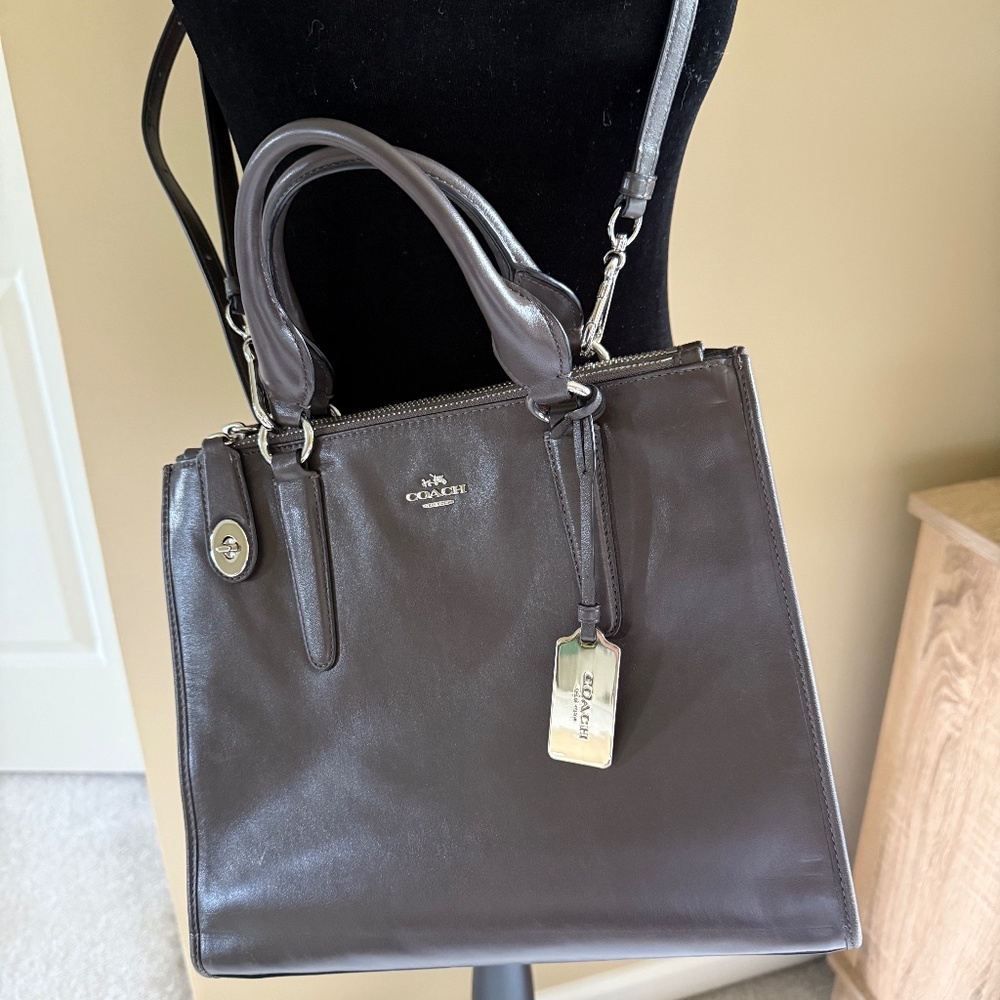 Coach Crosby Carryall Bag in Chocolate Brown Leather